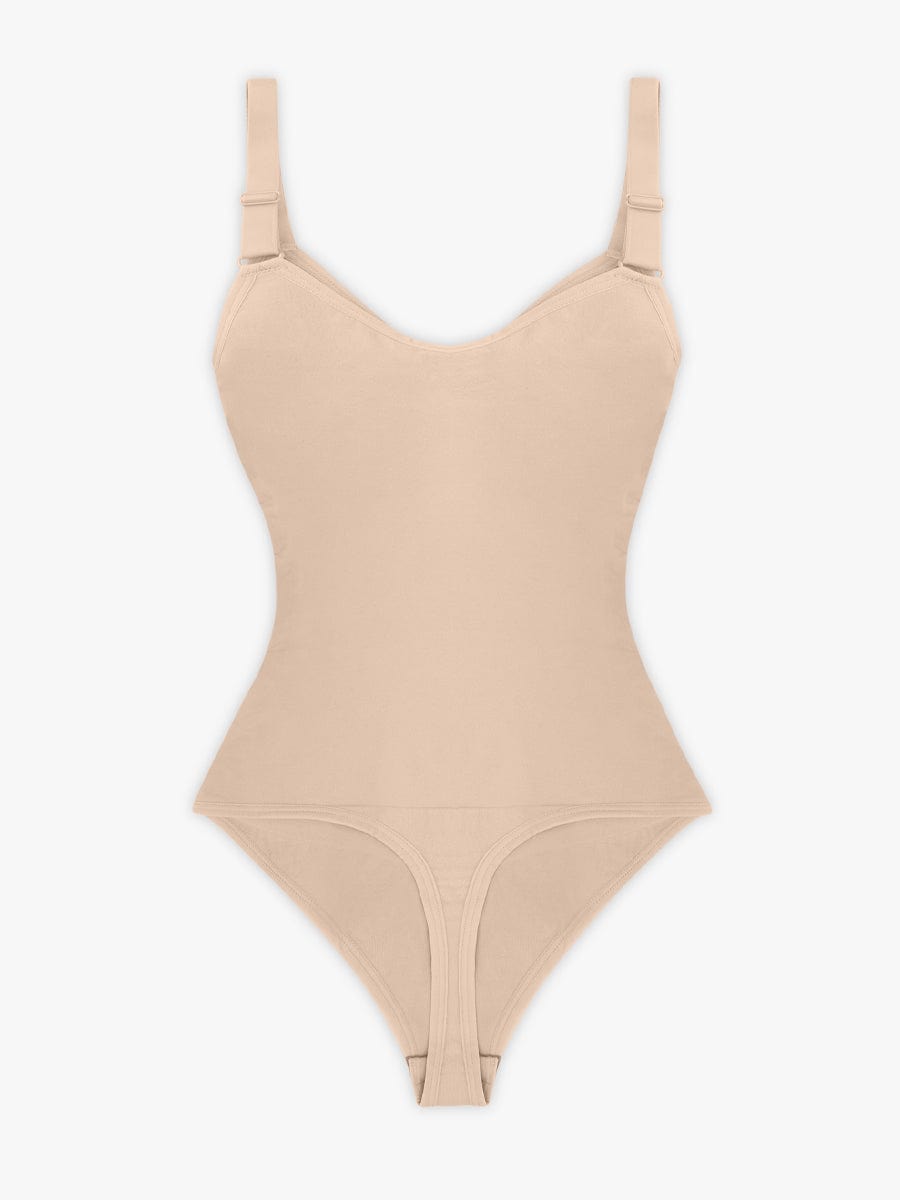 Seamless Plunge Chest Support Bodysuit – Clips Inside Shapewear
