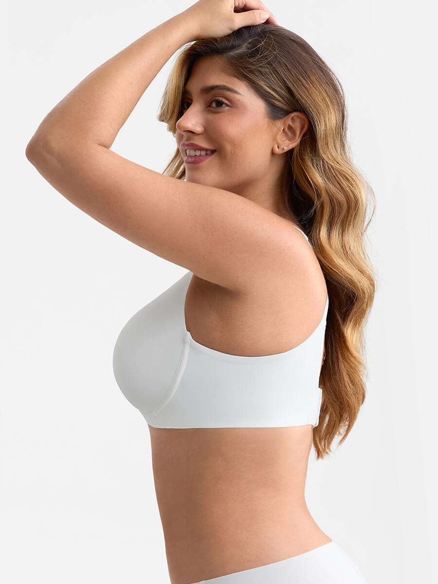 Wholesale Unlined Full Coverage Underwire Bra Side Boning Mesh Plunge Minimizer For Large Bust