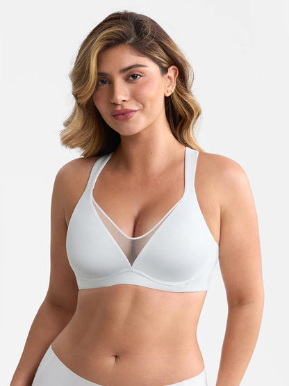 Wholesale Unlined Full Coverage Underwire Bra Side Boning Mesh Plunge Minimizer For Large Bust
