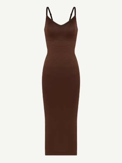 Wholesale Seamless Spaghetti Strap V-neck Maxi Shaper Dress
