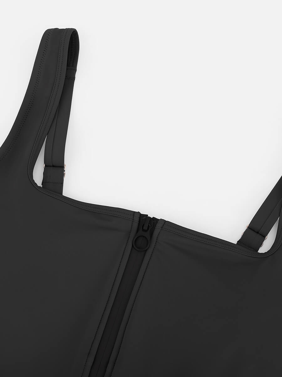 Tummy Control One Piece Swimsuit – Zip Front Shaping Swimwear