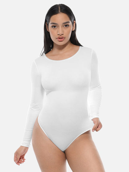 Long Sleeve Corset Shapewear Bodysuit – Seamless Tummy Control