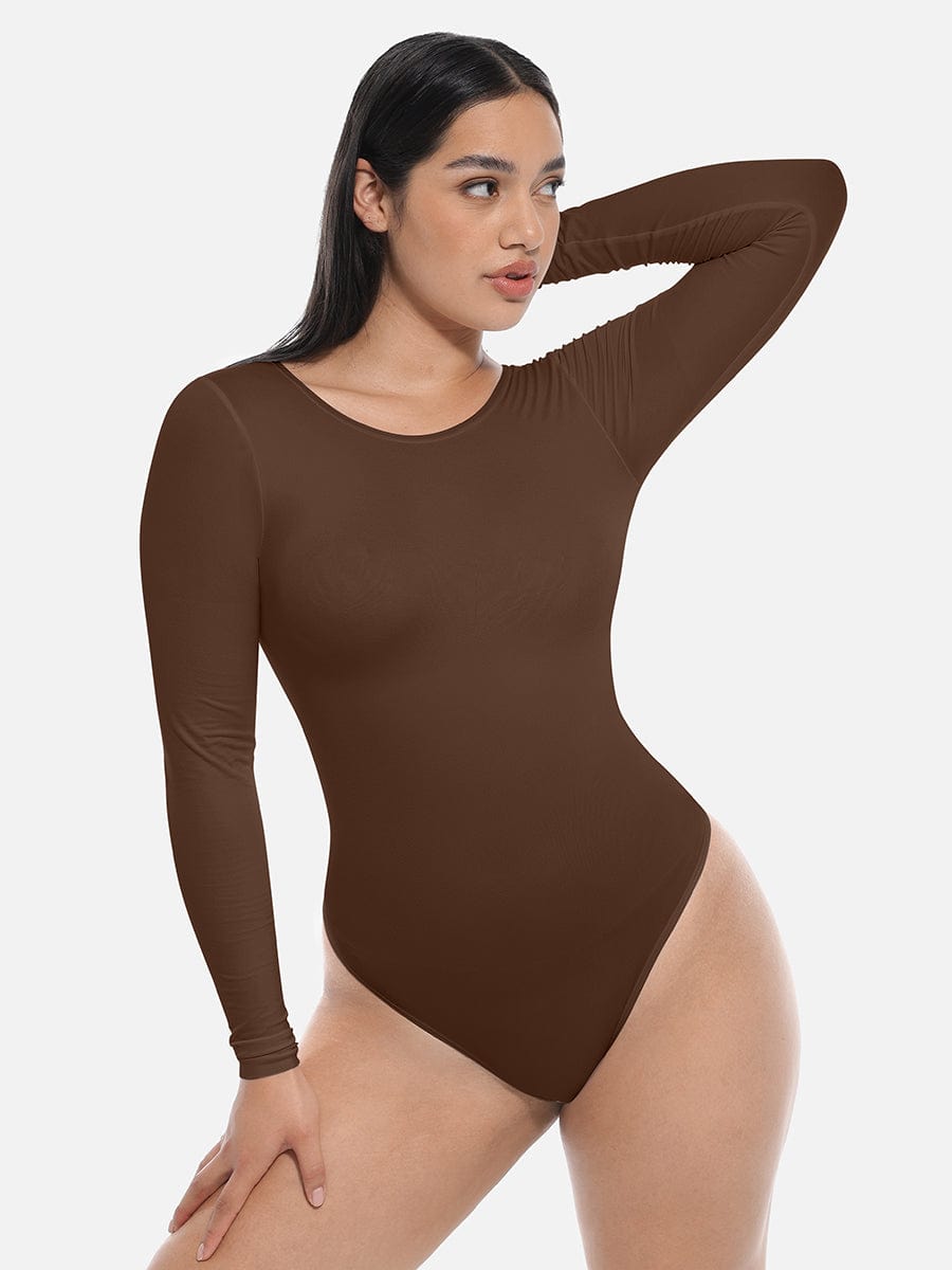 Long Sleeve Corset Shapewear Bodysuit – Seamless Tummy Control