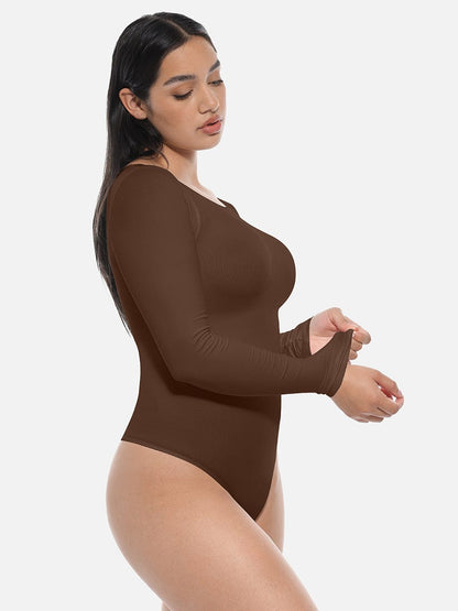 Long Sleeve Corset Shapewear Bodysuit – Seamless Tummy Control