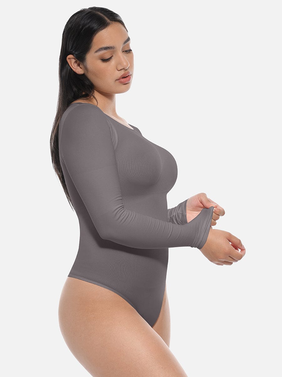 Long Sleeve Corset Shapewear Bodysuit – Seamless Tummy Control