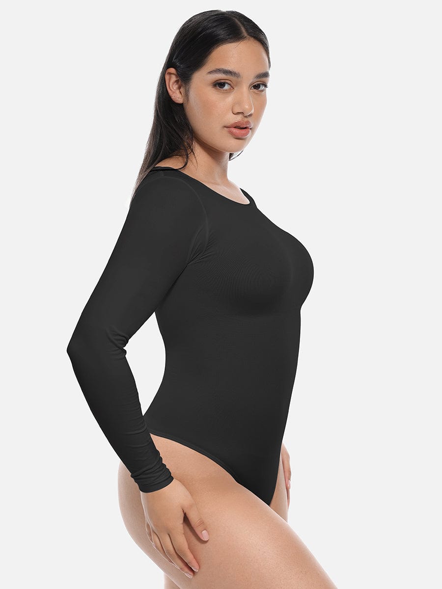 Long Sleeve Corset Shapewear Bodysuit – Seamless Tummy Control
