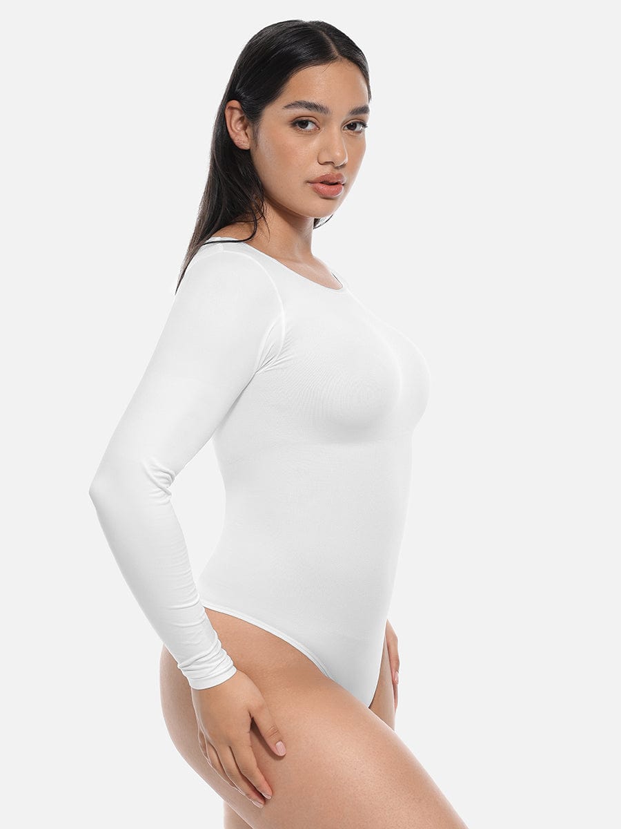 Long Sleeve Corset Shapewear Bodysuit – Seamless Tummy Control
