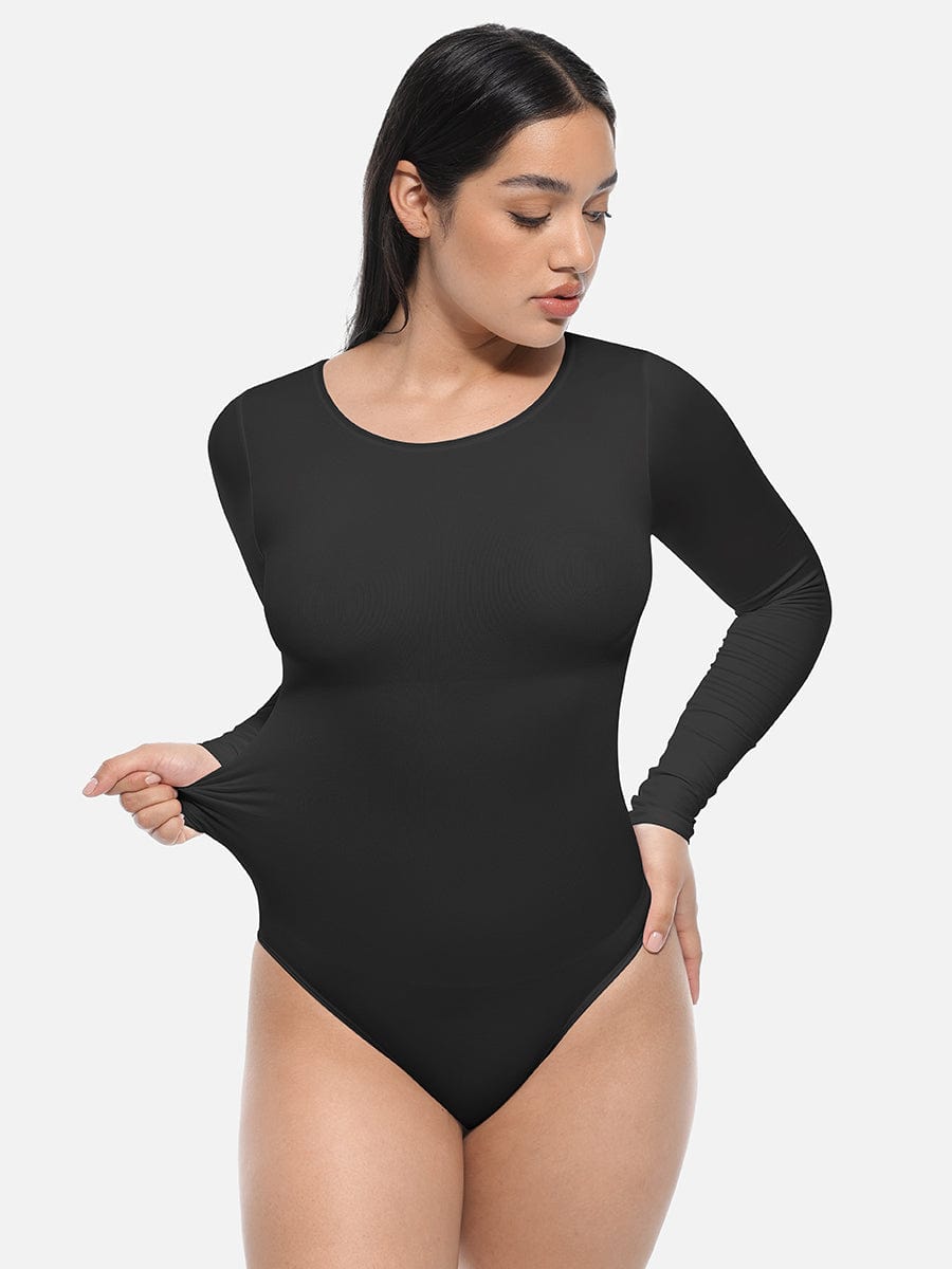 Long Sleeve Corset Shapewear Bodysuit – Seamless Tummy Control