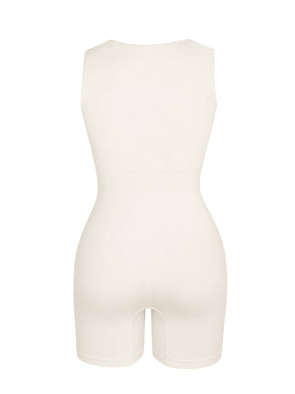 Wholesale🌿 Eco-friendly Seamless Square Neck Waist and Belly Shaping Jumpsuit