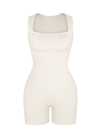 Wholesale🌿 Eco-friendly Seamless Square Neck Waist and Belly Shaping Jumpsuit