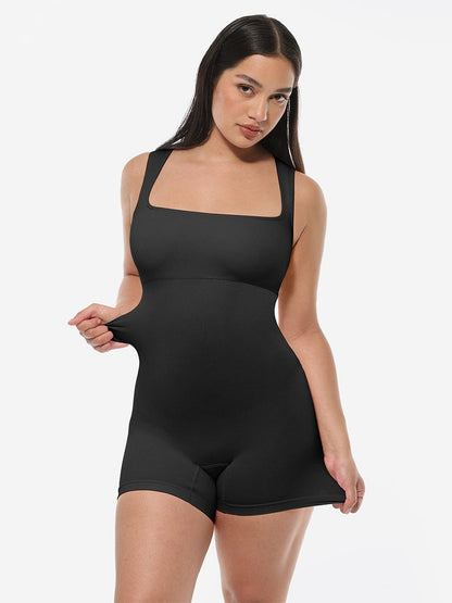 Wholesale🌿 Eco-friendly Seamless Square Neck Waist and Belly Shaping Jumpsuit