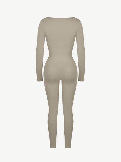 Wholesale Seamless Deep V Tummy Control Waist Cinching Catsuit