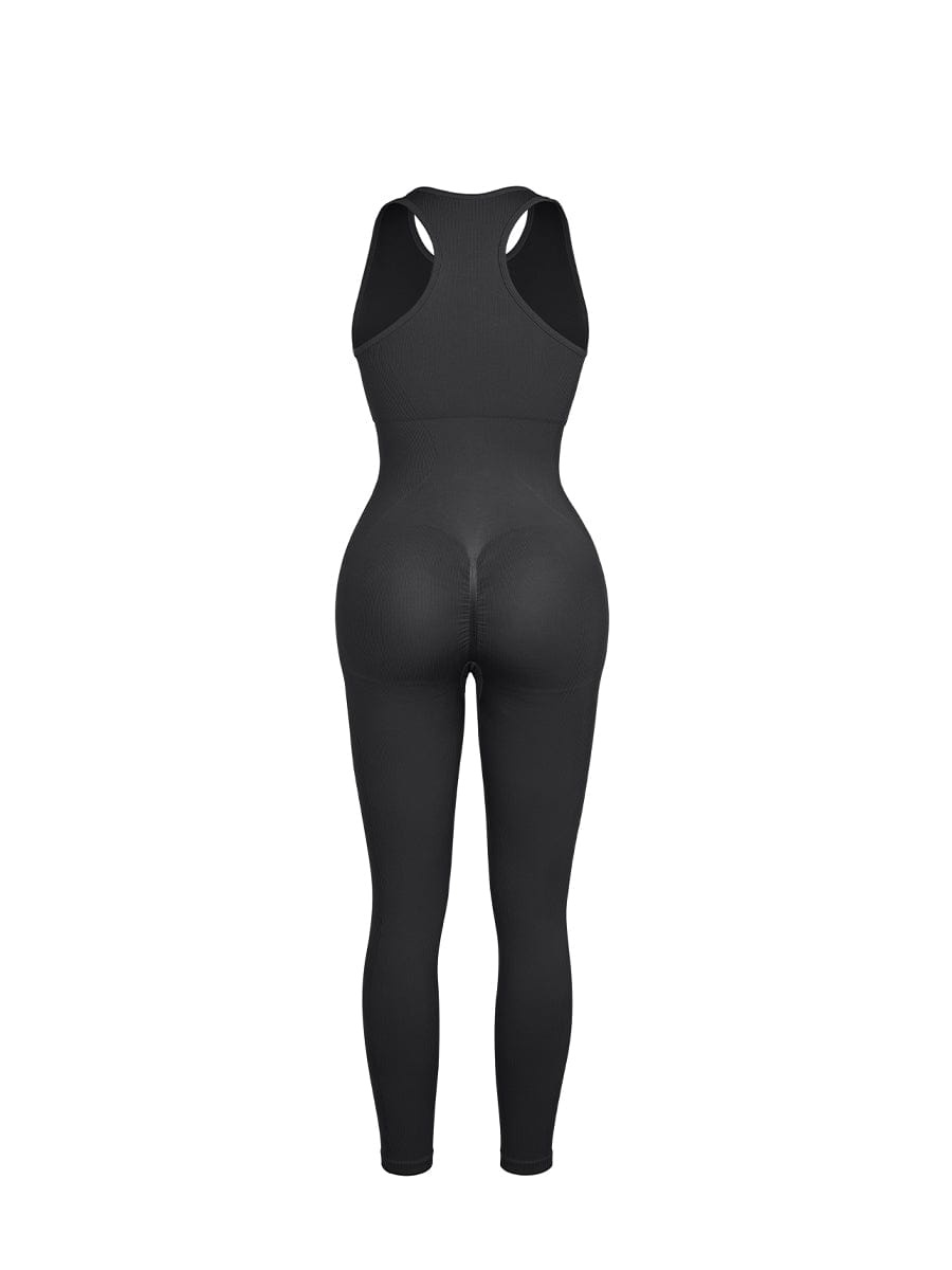 Seamless 2-in-1 Sport Shaping Jumpsuit – Zip Front Racerback