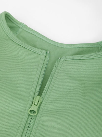 Seamless 2-in-1 Sport Shaping Jumpsuit – Zip Front Racerback