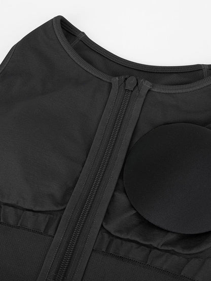 Seamless 2-in-1 Sport Shaping Jumpsuit – Zip Front Racerback