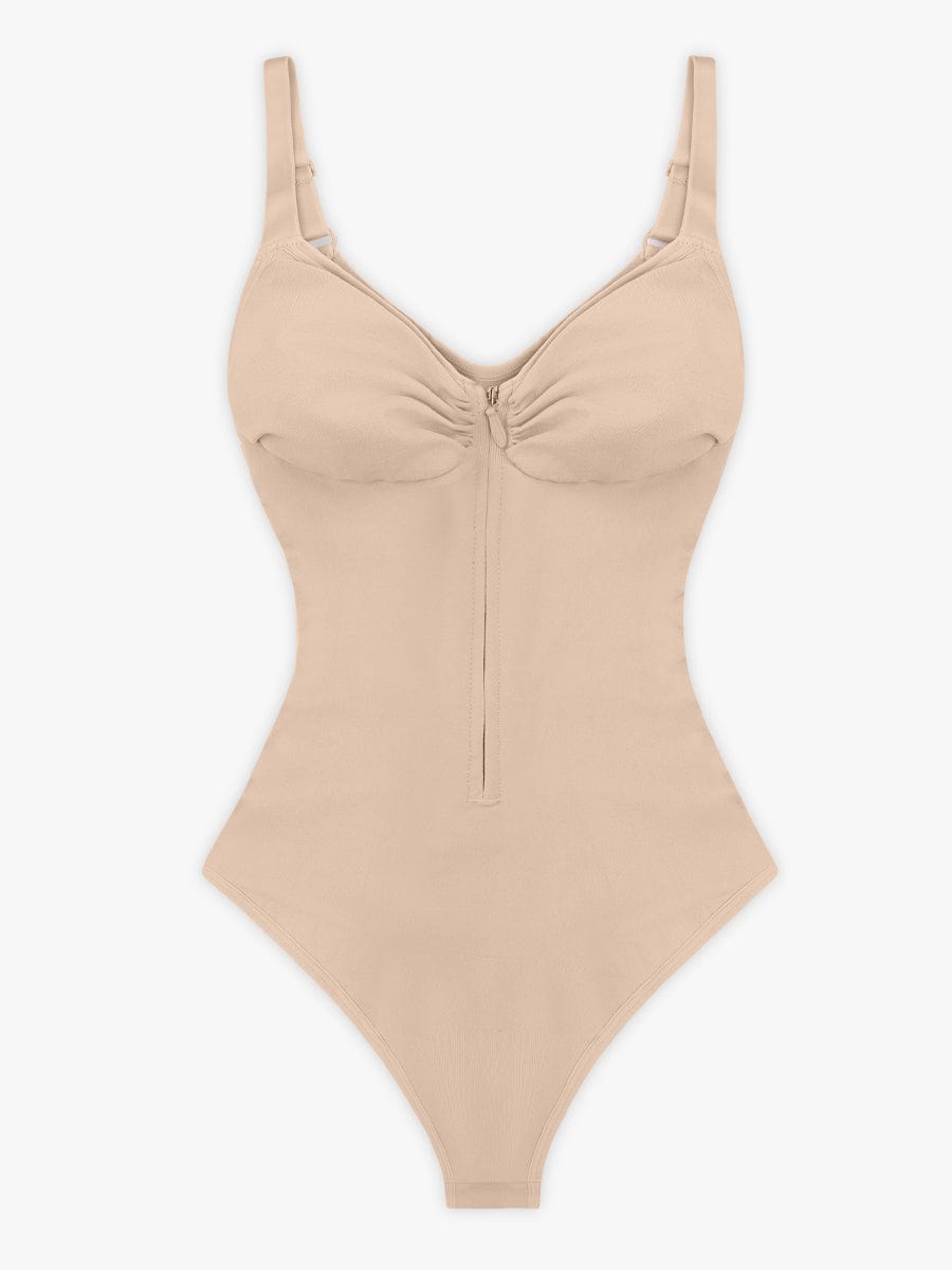 Seamless Plunge Chest Support Bodysuit – Clips Inside Shapewear