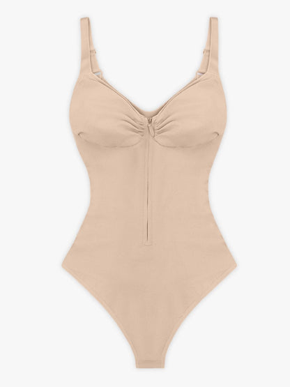 Seamless Plunge Chest Support Bodysuit – Clips Inside Shapewear