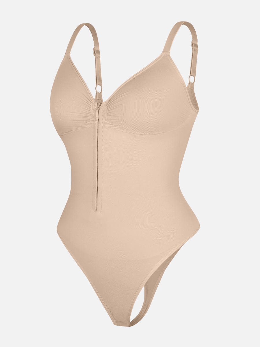 Seamless Plunge Chest Support Bodysuit – Clips Inside Shapewear