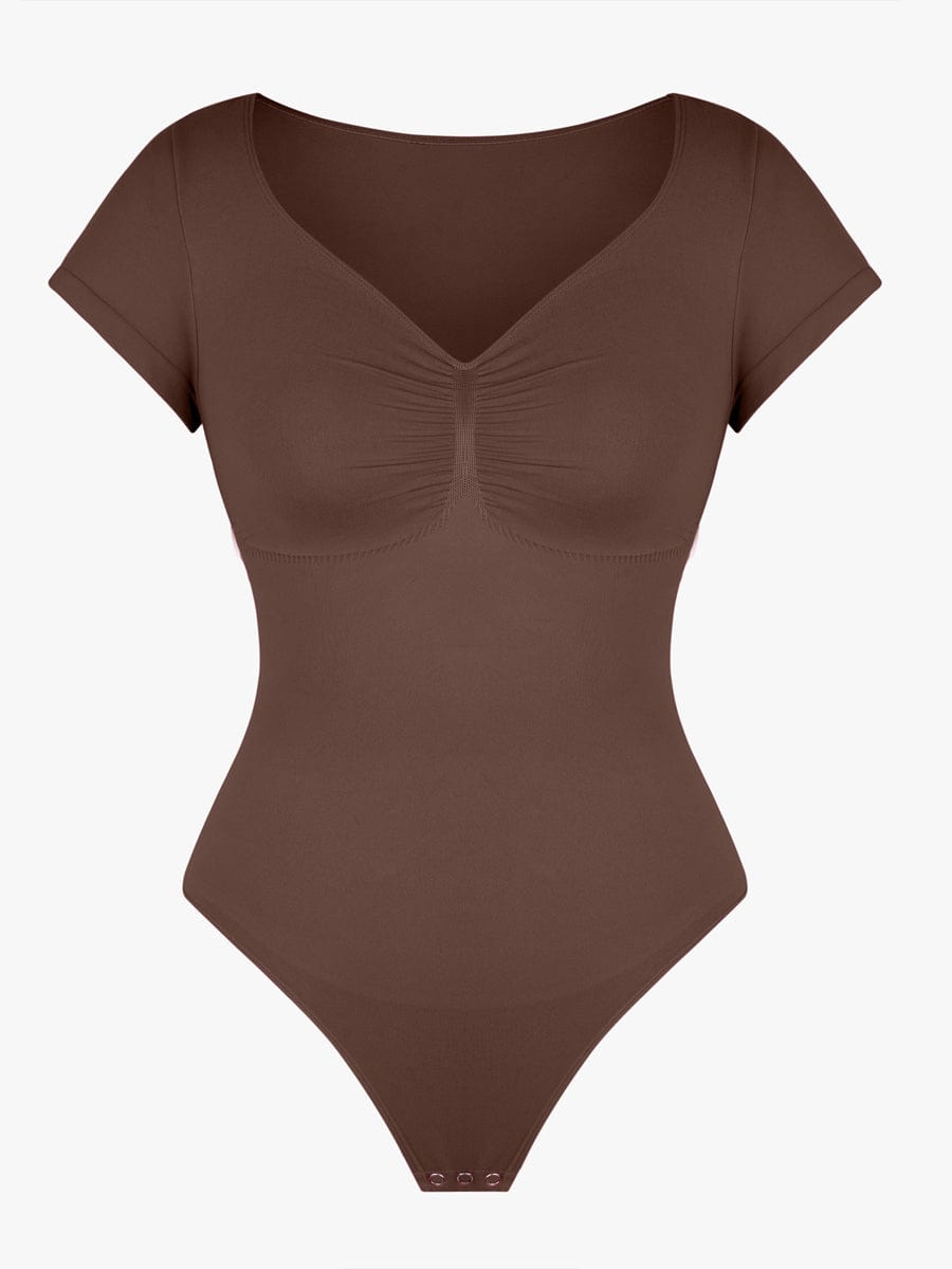 Bust Support Waist & Abdomen Shaping Thong Bodysuit – Seamless Shapewear