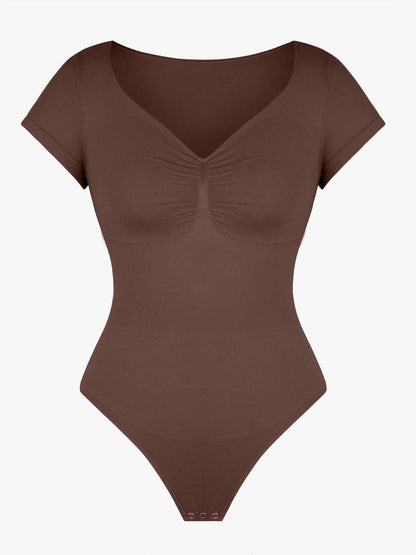 Bust Support Waist & Abdomen Shaping Thong Bodysuit – Seamless Shapewear