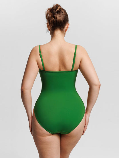Strapless One Piece Swimsuit – Underwire Mesh Tummy Control Shapewear