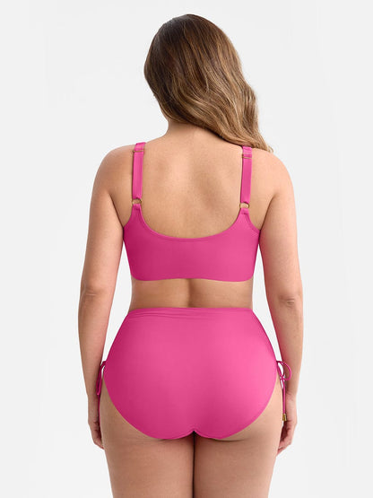 Deep V Drawstring One Piece Swimsuit – Tummy Control with Removable Pads