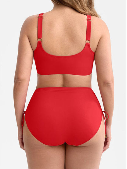 Deep V Drawstring One Piece Swimsuit – Tummy Control with Removable Pads