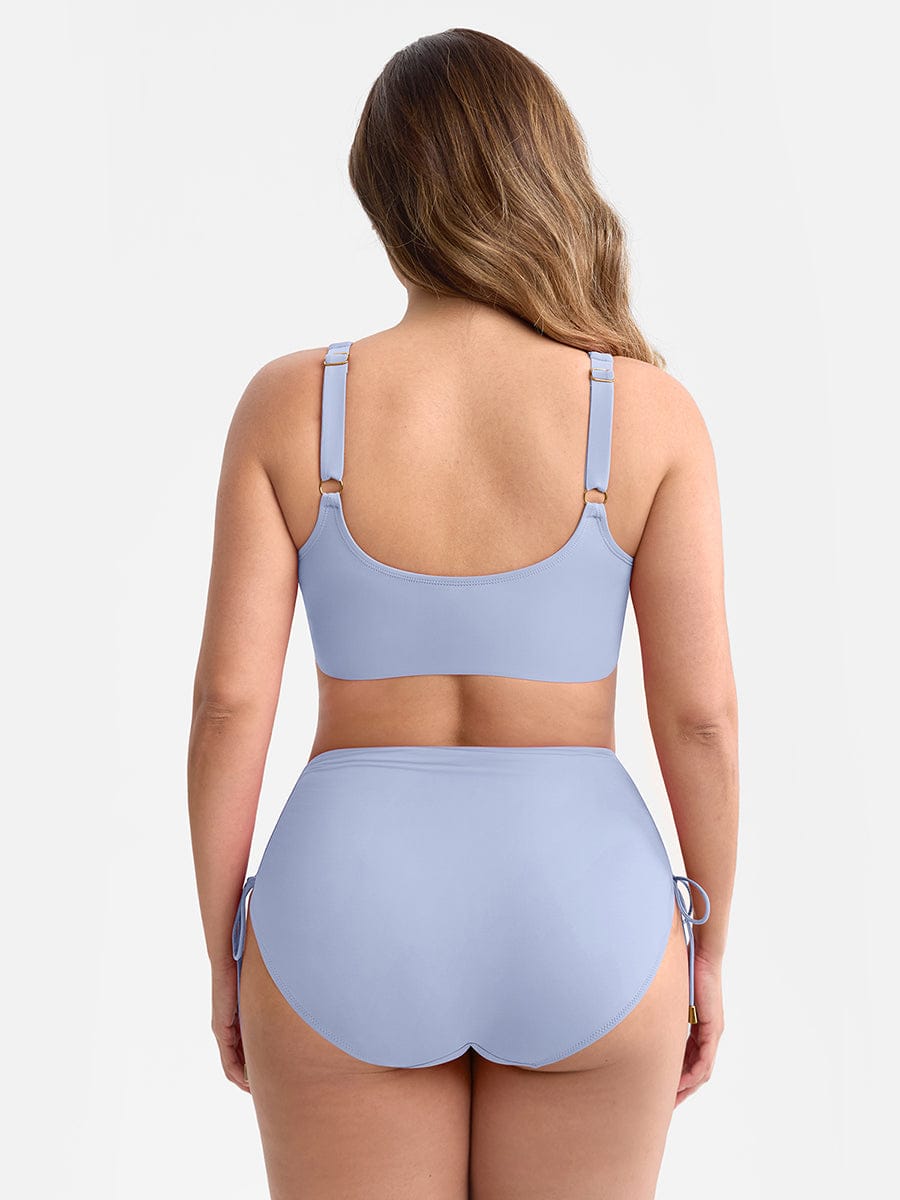 Deep V Drawstring One Piece Swimsuit – Tummy Control with Removable Pads