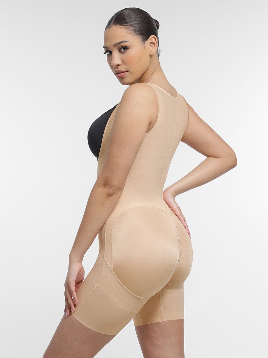 Post-Surgery Full Body Faja – U-Shaped Chest Support Peach Butt Shaper