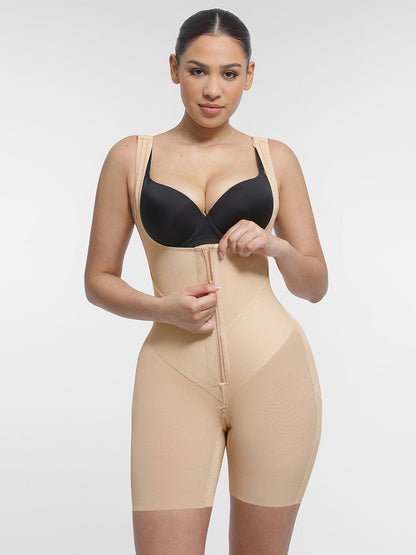 Post-Surgery Full Body Faja – U-Shaped Chest Support Peach Butt Shaper