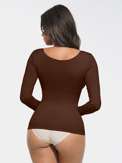 Seamless Diamond Neck Shaping Top – Bust Support & Tummy Control for Women
