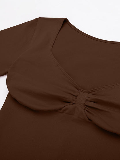 Seamless Diamond Neck Shaping Top – Bust Support & Tummy Control for Women