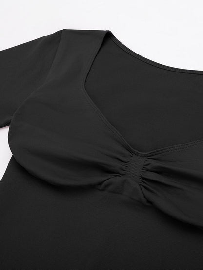 Seamless Diamond Neck Shaping Top – Bust Support & Tummy Control for Women