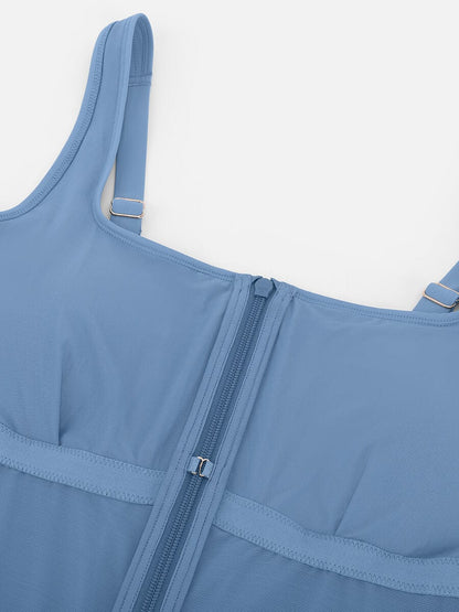 Tummy Control One Piece Swimsuit – Zip Front Shaping Swimwear