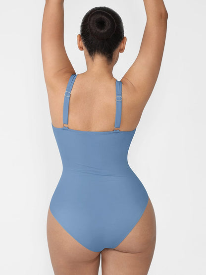 Tummy Control One Piece Swimsuit – Zip Front Shaping Swimwear