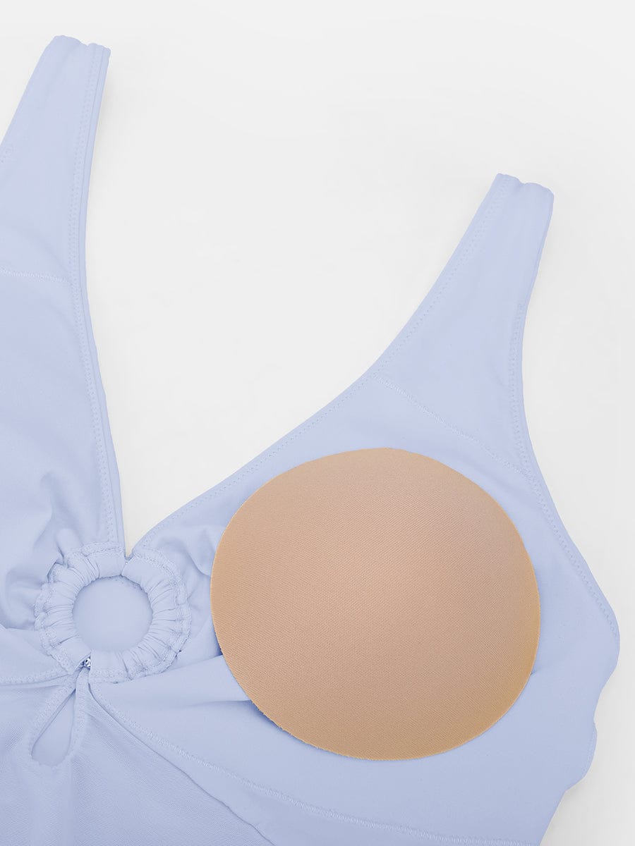 Deep V Ruched One Piece Swimsuit – Waist Shaping with Removable Pads