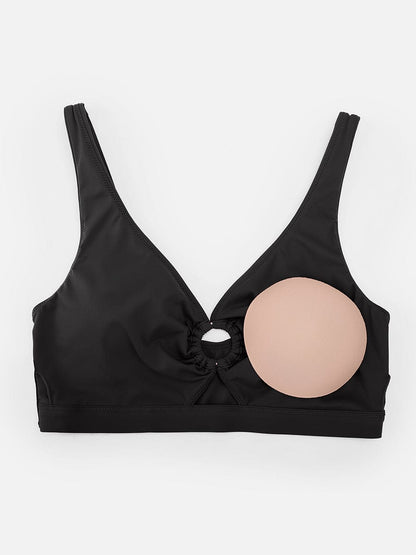 Deep V Drawstring One Piece Swimsuit – Tummy Control with Removable Pads