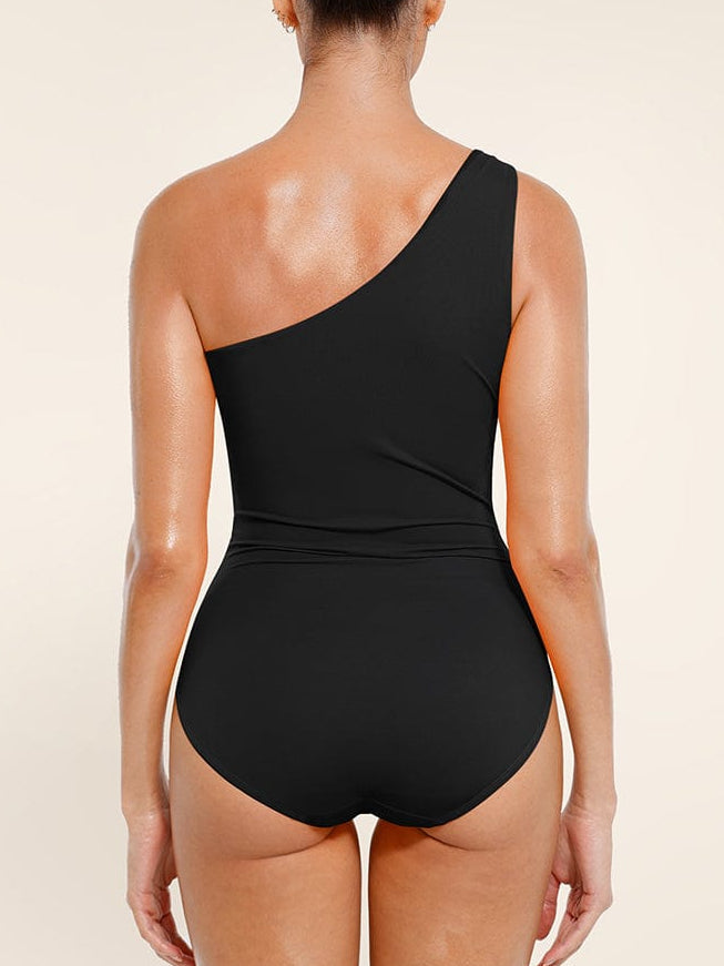 One Shoulder One Piece Swimsuit – Ruched Bust Support Swimwear