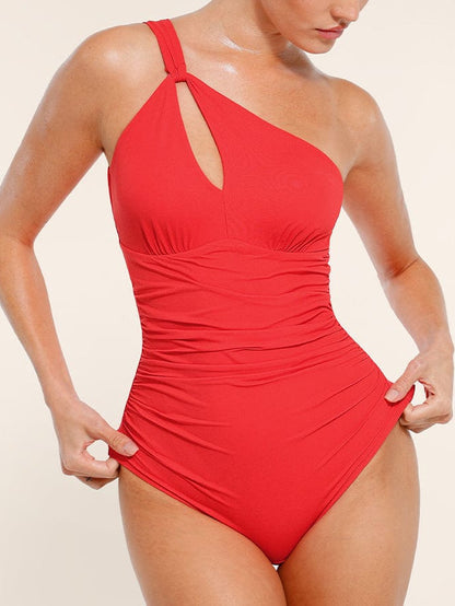 One Shoulder One Piece Swimsuit – Ruched Bust Support Swimwear