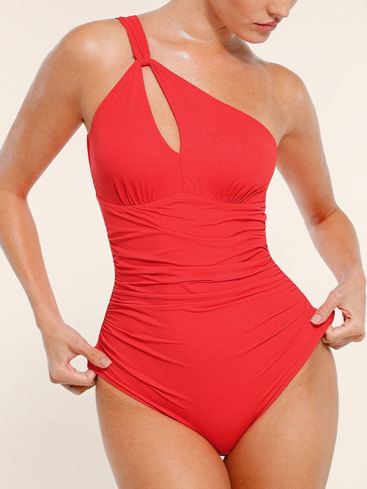 One Shoulder One Piece Swimsuit – Ruched Bust Support Swimwear