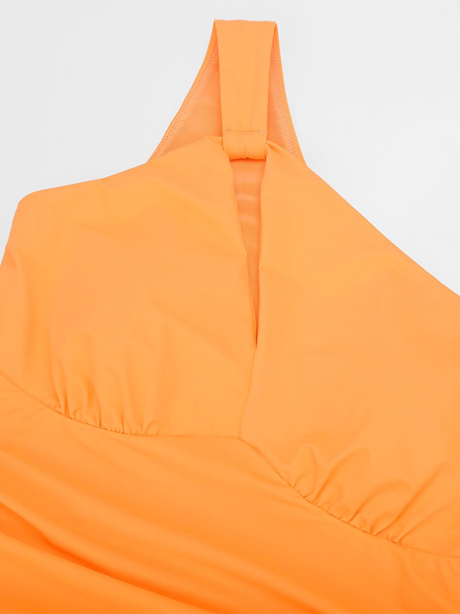 One Shoulder One Piece Swimsuit – Ruched Bust Support Swimwear
