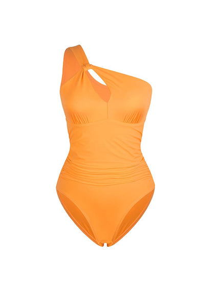 One Shoulder One Piece Swimsuit – Ruched Bust Support Swimwear