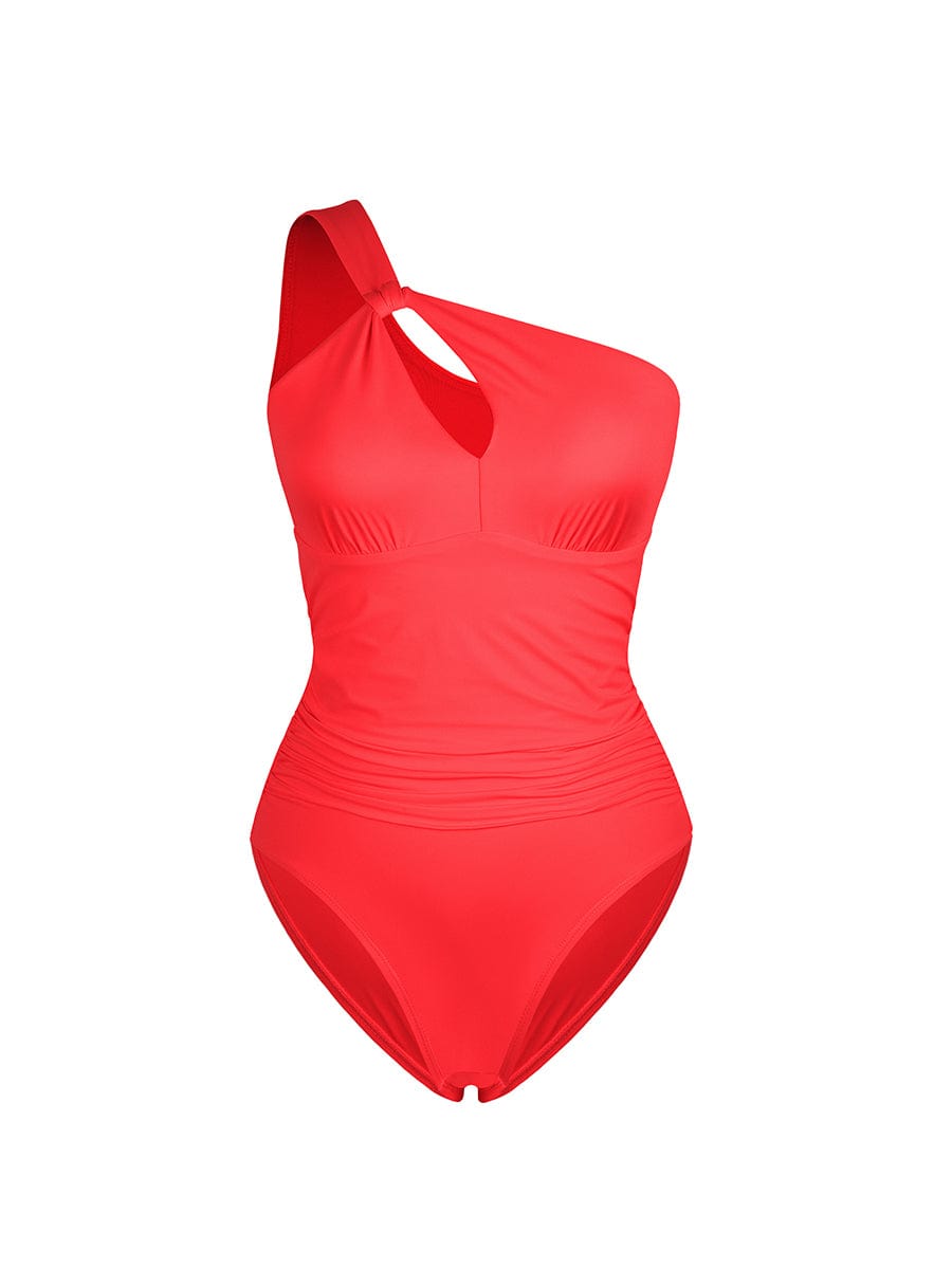 One Shoulder One Piece Swimsuit – Ruched Bust Support Swimwear