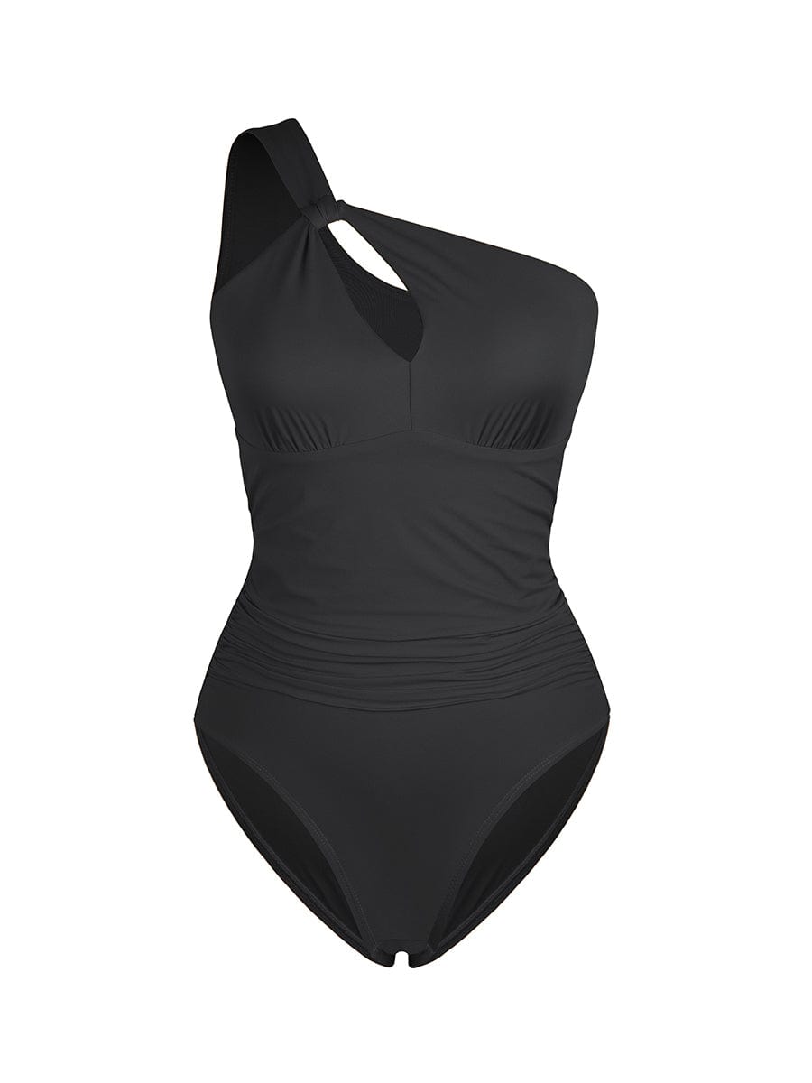 One Shoulder One Piece Swimsuit – Ruched Bust Support Swimwear
