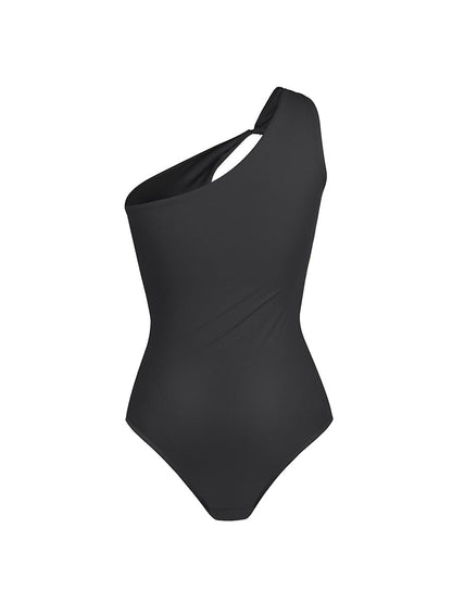 One Shoulder One Piece Swimsuit – Ruched Bust Support Swimwear