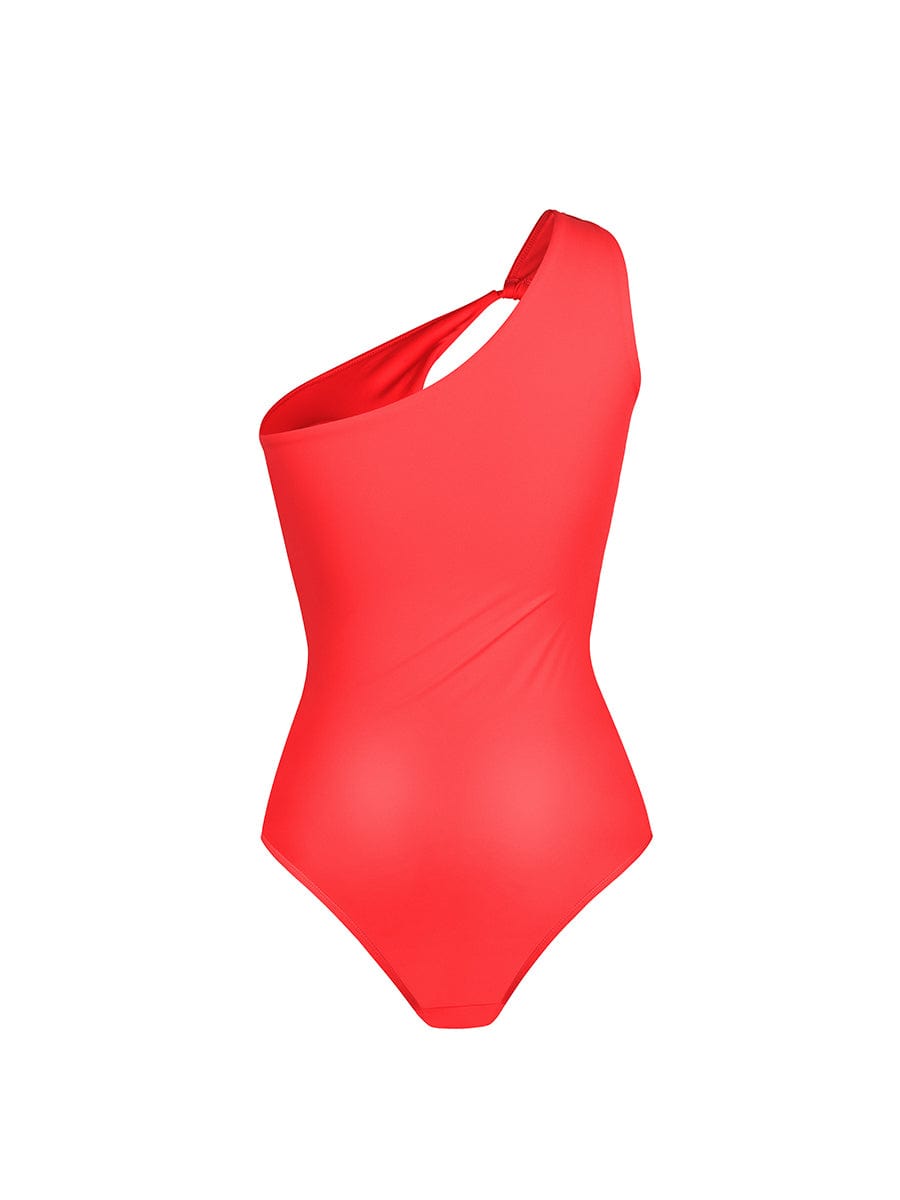 One Shoulder One Piece Swimsuit – Ruched Bust Support Swimwear