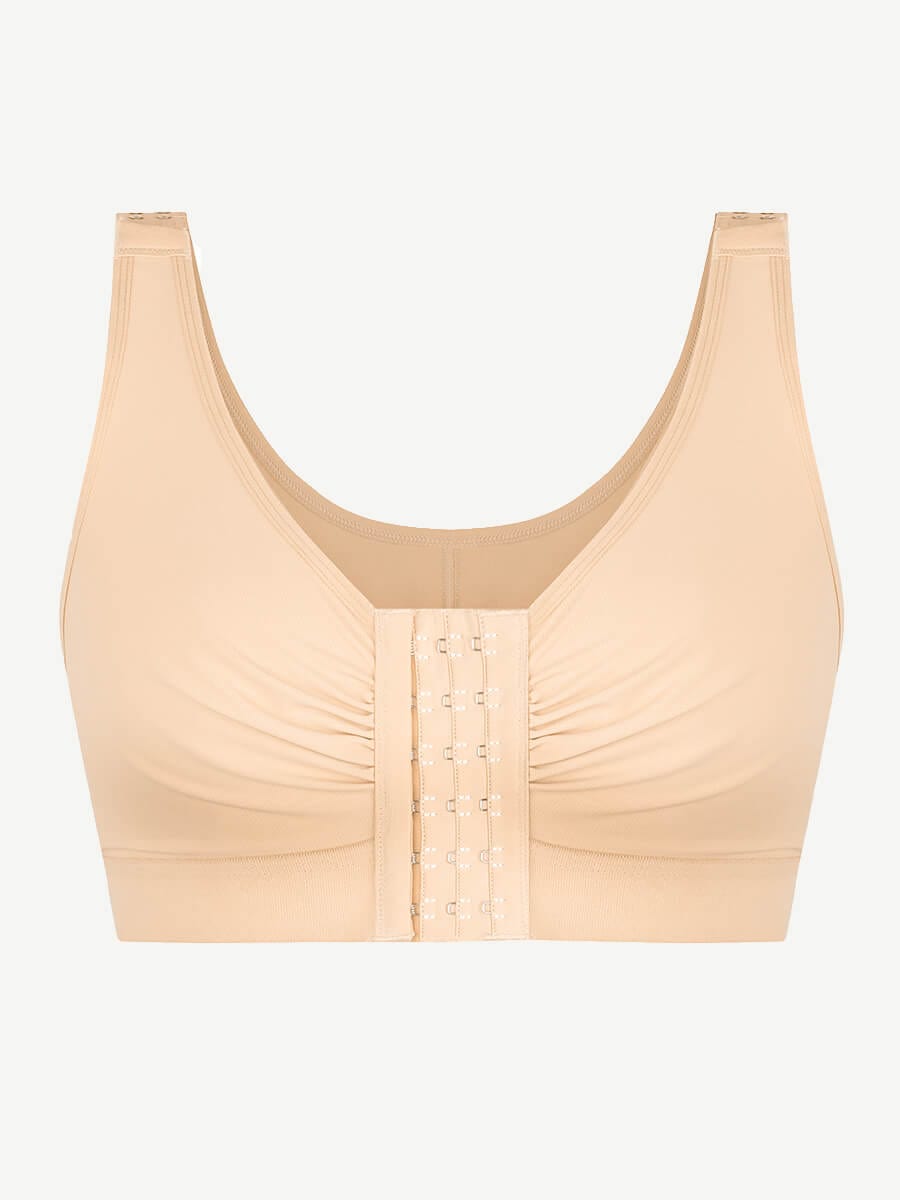 Wholesale Adjustable Front Closure Post-Surgery Bra with Triple Hooks