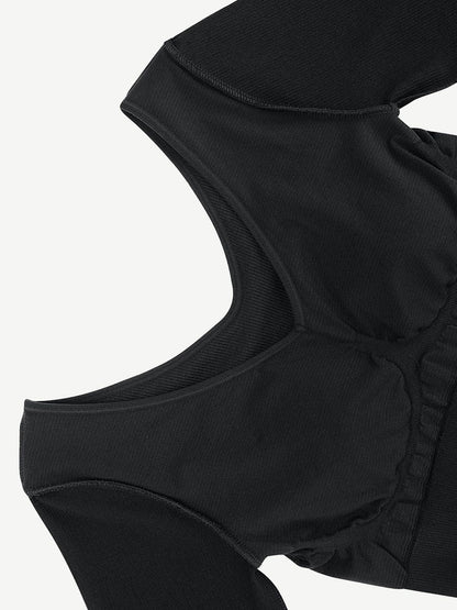 Wholesale Seamless V Neck Long Sleeve Waist Trimming Shaper Dress